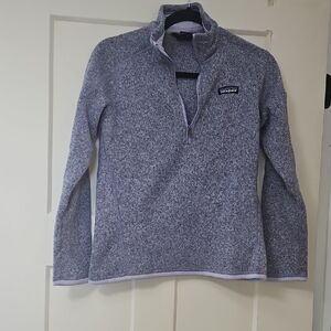 Patagonia Heathered Light Purple Quarter-Zip Pullover